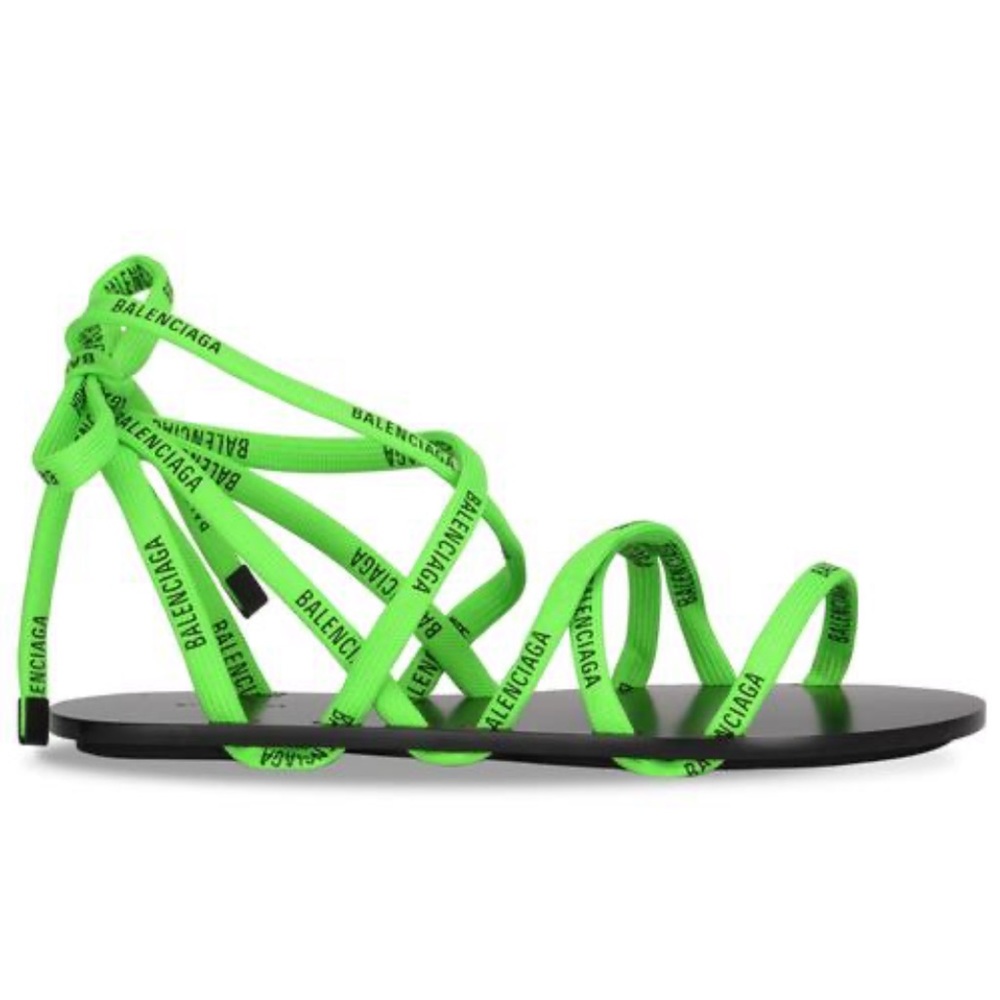 Balenciaga Flat Tie-Up Sandals w/ Printed Laces BN - Picture 3 of 8